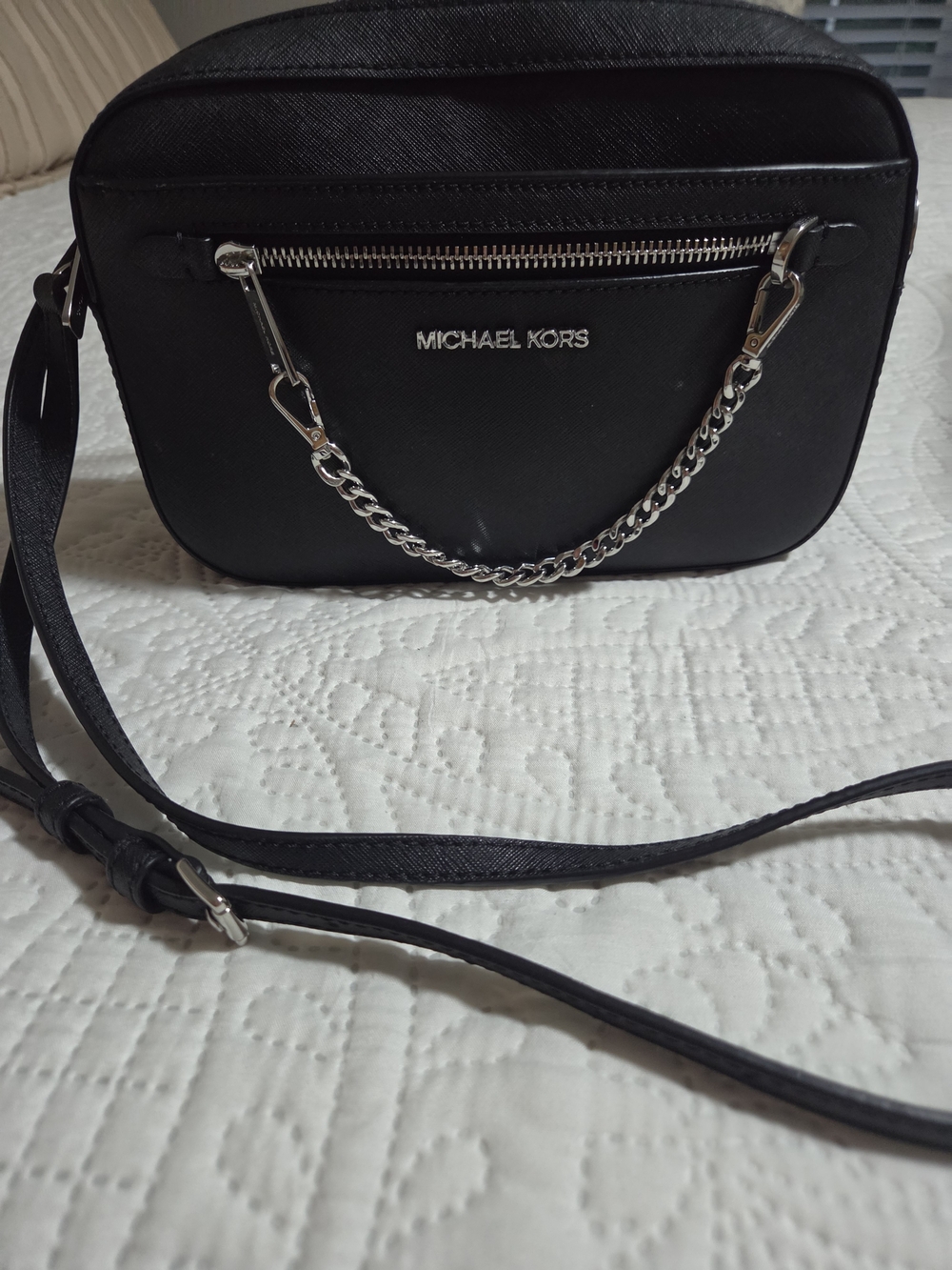 Michael Kors Black Leather Crossbody Bag